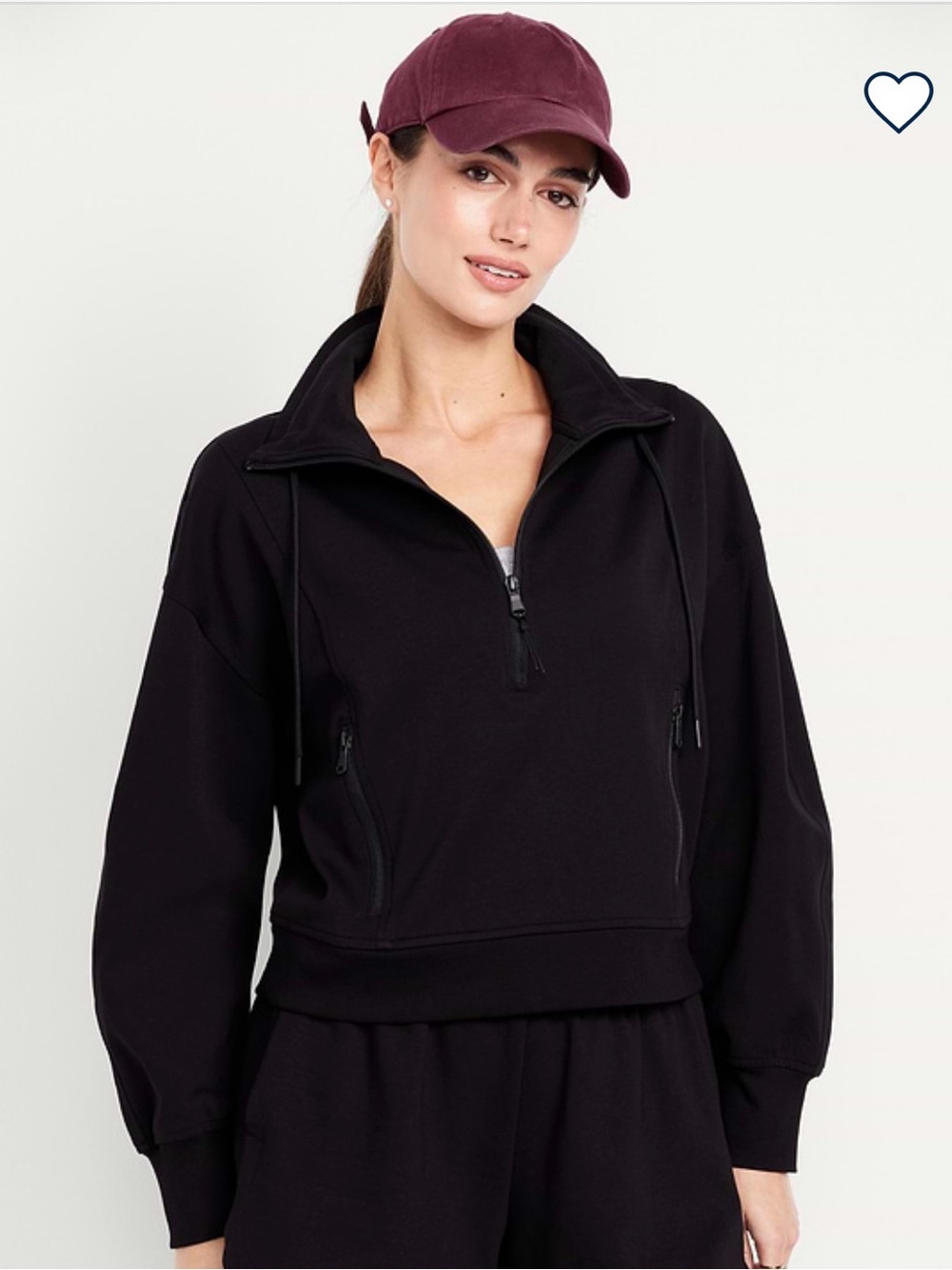 Old Navy Dynamic Fleece Black Half-Zip Pullover Sweatshirt